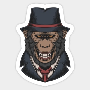 Monkey mafia illustration Sticker